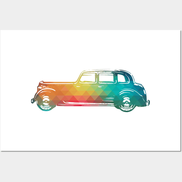 Rainbow old car 4 Wall Art by AdiDsgn